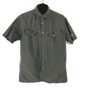 Kuhl Casual Short Sleeve Button Up Shirt Men's Large Pockets Nylon Outdoor Trail